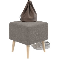 Изображение товара Банкетка ГРАНД КВОЛИТИ 6-5133ТКВ серый Куби, цвет ткань серая, ШхГхВ 41х41х45 см.(квадратная банкетка на четырёх ножках)