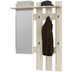 Изображение товара Вешалка с зеркалом ГРАНД КВОЛИТИ Лира ГК 2-3814дубсон , цвет дуб сонома, ШхГхВ 100х28х135 см., универсальная сборка