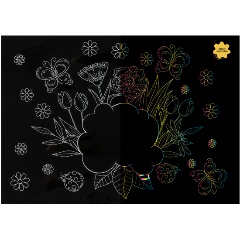 Изображение товара Гравюра с голографическим эффектом ТРИ СОВЫ Открытка А5 для творчества детей