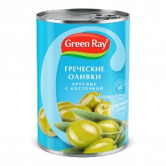 Изображение товара Оливки Green Ray Гигант с косточкой 425 мл