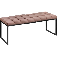 Изображение товара Банкетка GREENWEEN ALBA черная с каретной стяжкой из велюра 110 см