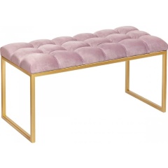 Изображение товара Банкетка GREENWEEN ALBA MINI золотой Dusty Pink каретная стяжка 86х41х46 см