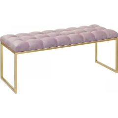 Изображение товара Банкетка GREENWEEN ALBA, золотая, Dusty Pink, каретная стяжка