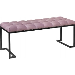 Изображение товара Банкетка GREENWEEN OMEGA черная и Dusty Pink с каретной стяжкой