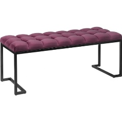 Изображение товара Банкетка GREENWEEN OMEGA Marsala черная с велюром и каретной стяжкой