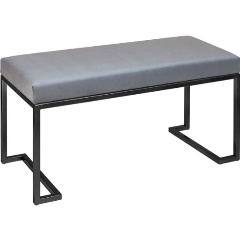 Изображение товара Банкетка GREENWEEN OMEGA MINI черная с велюровой обивкой Light Blue