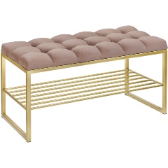 Изображение товара Банкетка GREENWEEN RUBY MINI, золотая, Mocco, каретная стяжка 850х400х450