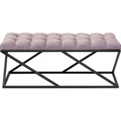 Изображение товара Банкетка GREENWEEN ZUMA, черная, Dusty Pink, каретная стяжка