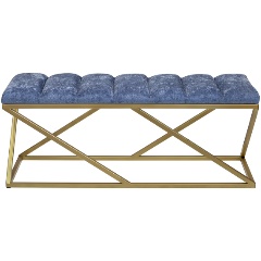 Изображение товара Банкетка GREENWEEN ZUMA золотая синяя с металлическим основанием 1100х400х450 мм