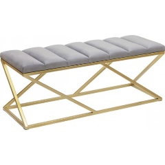 Изображение товара Банкетка GREENWEEN ZUMA, золотая, верх Light Blue, Bulon