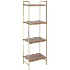 Изображение товара Стеллаж GREENWEEN ALTO, золотой, ЛДСП Орех 450х300х1450
