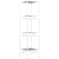 Изображение товара Стеллаж GREENWEEN CUBIC-3, белый, ЛДСП Серый монументальный, 1505x400x400