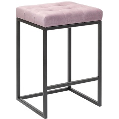 Изображение товара Стул полубарный GREENWEEN SOHO черный Dusty Pink металлический мягкий комфортный