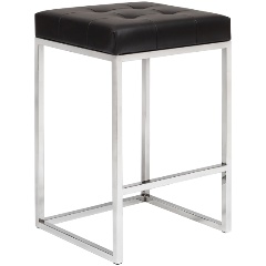 Изображение товара Стул полубарный GREENWEEN SOHO, н/ж сталь, экокожа Black