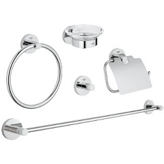 Изображение товара Набор аксессуаров для ванной комнаты Grohe Essentials 5 в 1 Master Bathroom 40344001 хром