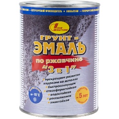 Изображение товара Грунт-эмаль по ржавчине 3 в 1 Новбытхим 1 литр белая для металла