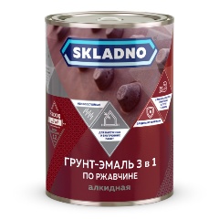 Изображение товара Грунт-эмаль по ржавчине 3 в 1 Skladno, 0,8 кг, желтая