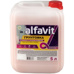 Изображение товара Грунтовка глубокого проникновения Alfavit серия Альфа 5 л акриловая для внутренних и наружных работ