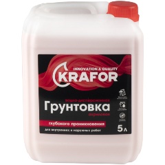 Изображение товара Грунтовка глубокого проникновения Krafor, универсальная, 5 л