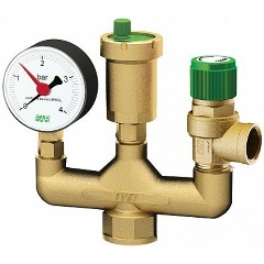 Изображение товара Группа безопасности котла FAR 1" ВР: манометр, пред. клапан, авт.воздухоотводчик