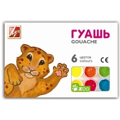 Изображение товара Гуашь Луч ZOO 6 цветов 15 мл для творчества безопасная краска
