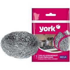 Изображение товара Губка для мытья посуды YORK Мега спиральная стальная