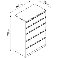 Изображение товара Комод ГУД ЛАКК 2.03.02.070.4 КАСТОР 5 ящиков RU серый