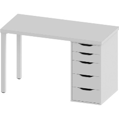 Изображение товара Стол письменный ГУД ЛАКК S00432 Ингар 1/5Т 120x75x55, белый