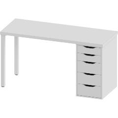 Изображение товара Стол письменный ГУД ЛАКК S00456 Ингар 2/5Т 140x75x55, белый