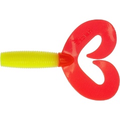 Изображение товара Твистер Helios Credo Double Tail 3,54/9 см Acid lemon & Red 5шт. (HS-28-029)