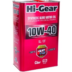 Изображение товара Моторное масло HI-Gear 10W-40 SL/CF полусинтетическое 4 л