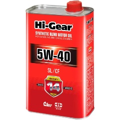 Изображение товара Моторное масло HI-Gear 5W-40 SL/CF полусинтетическое 1 л