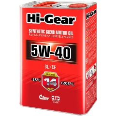 Изображение товара Моторное масло HI-Gear 5W-40 SL/CF полусинтетическое 4 л