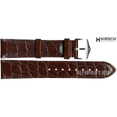 Изображение товара Ремешок для часов Hirsch Crocograin L 123228-10-2-22 глянцевый кожаный коричневый универсальный
