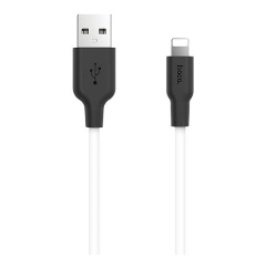 Изображение товара Кабель USB2.0 Hoco AM/Lightning, 2.4А, силиконовая оплетка, X21, 1м, бело-черный