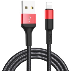Изображение товара Кабель USB2.0 Hoco AM/Lightning, 2А, X26, 1м, черно-красный