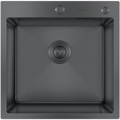 Изображение товара Кухонная мойка Hoffger HFG-5050B ECO черная из нержавейки 50 см