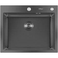 Изображение товара Мойка для кухни Hoffger HFG-6050TB (HFG-6050TB ECO) Черная