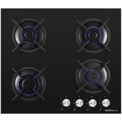 Изображение товара Газовая варочная панель HOMSair HGG641BK 4 конфорки с WOK и газ-контролем