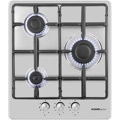 Изображение товара Газовая варочная панель HOMSair HGS433GS нержавеющая сталь 3 конфорки Турция