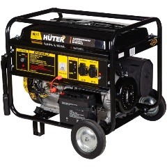 Изображение товара Генератор бензиновый Huter DY6500LX с колесами и аккумулятором, 5.5 кВт