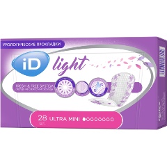 Изображение товара Прокладки урологические iD Light, размер Ultra Mini, 28 шт.