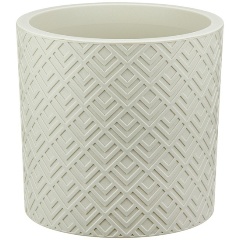 Изображение товара Кашпо IDEA ЭТНА D380мм 24л с вставкой М 3185 белый ротанг