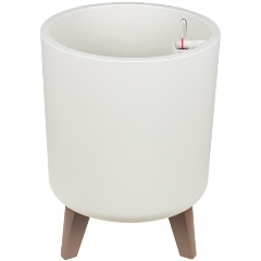 Изображение товара Кашпо IDEA ФЛОРИАН высокое D300мм 19л с автополивом М 3159 белый ротанг