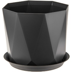 Изображение товара Кашпо для цветов IDEA Призма 2,6л с поддоном Графитовый, М 3138