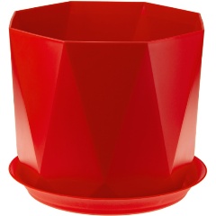 Изображение товара Кашпо IDEA ПРИЗМА D130мм 1л с поддоном М 3137 Красный