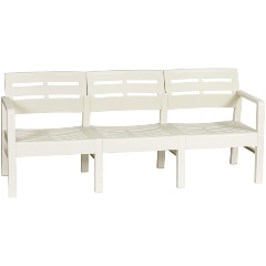 Изображение товара Диван IDEA РЕЙКИ трехместный М 4002 белый ротанг