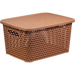 Изображение товара Ящик IDEA РОТАНГ с крышкой 13 л 370х280х190мм М 2375 Бежевый ротанг