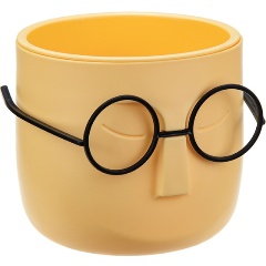 Изображение товара Кашпо IDEA СТИВ D115мм 0,65л со вставкой М банановый — оригинальное настольное кашпо для растений