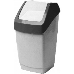 Изображение товара Ведро мусорное IDEA 25 л, пластиковое, с крышкой-вертушкой, мрамор (Уценка)